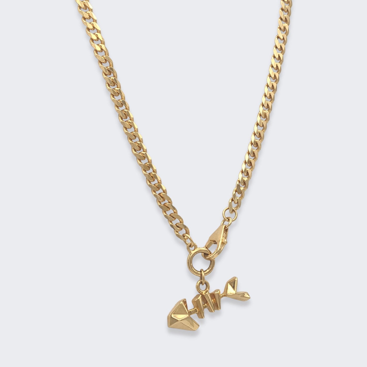 mars fish bone necklace in 18k gold vermeil right side view
