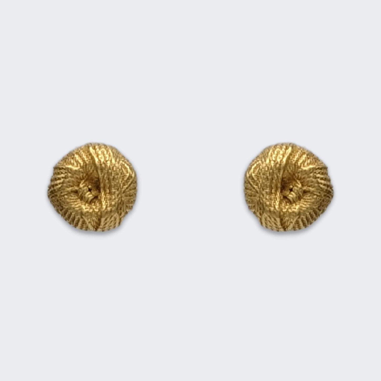 ren yarn stud earrings in 18k gold vermeil pair (front view)