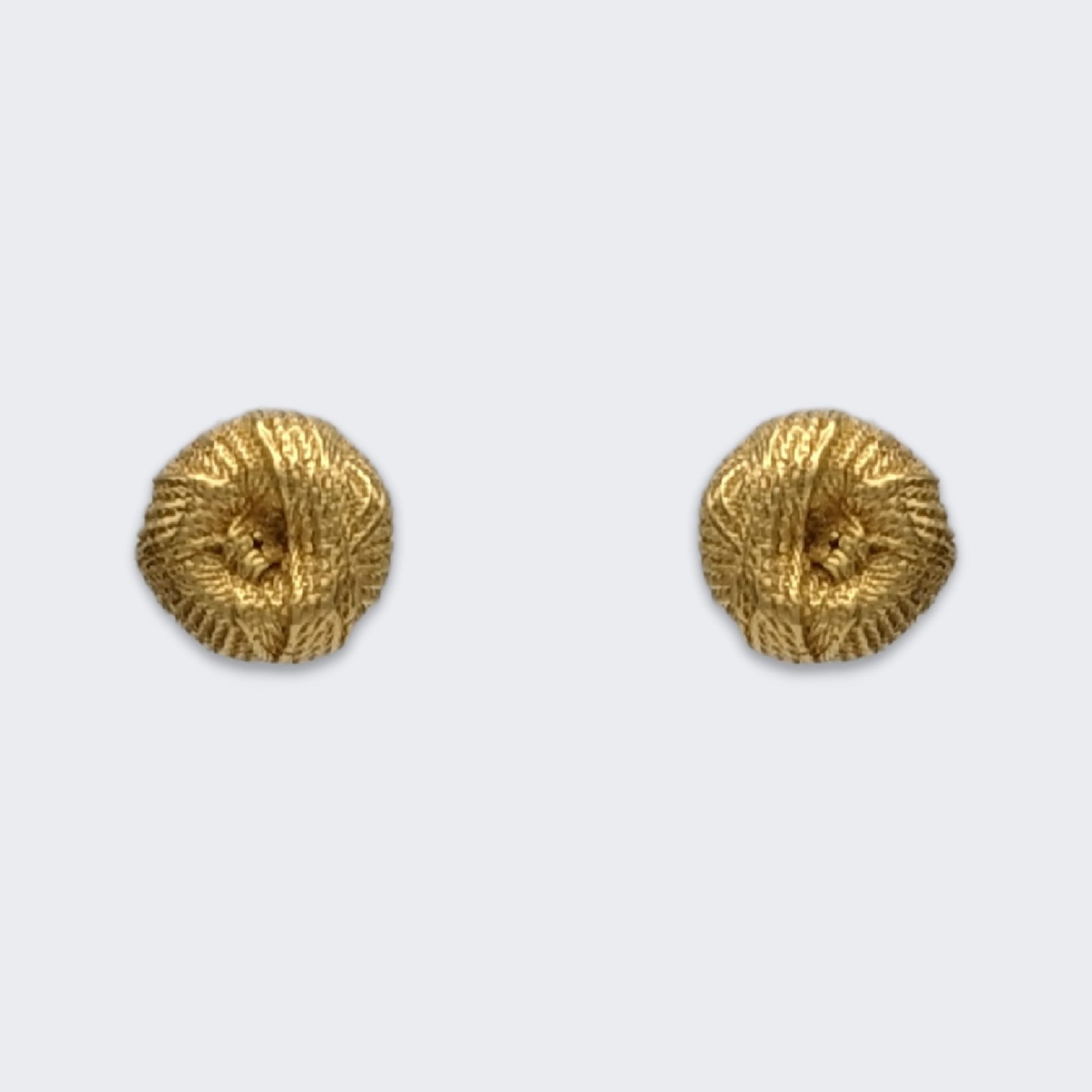 ren yarn stud earrings in 18k gold vermeil pair (front view)