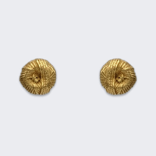 ren yarn stud earrings in 18k gold vermeil pair (front view)