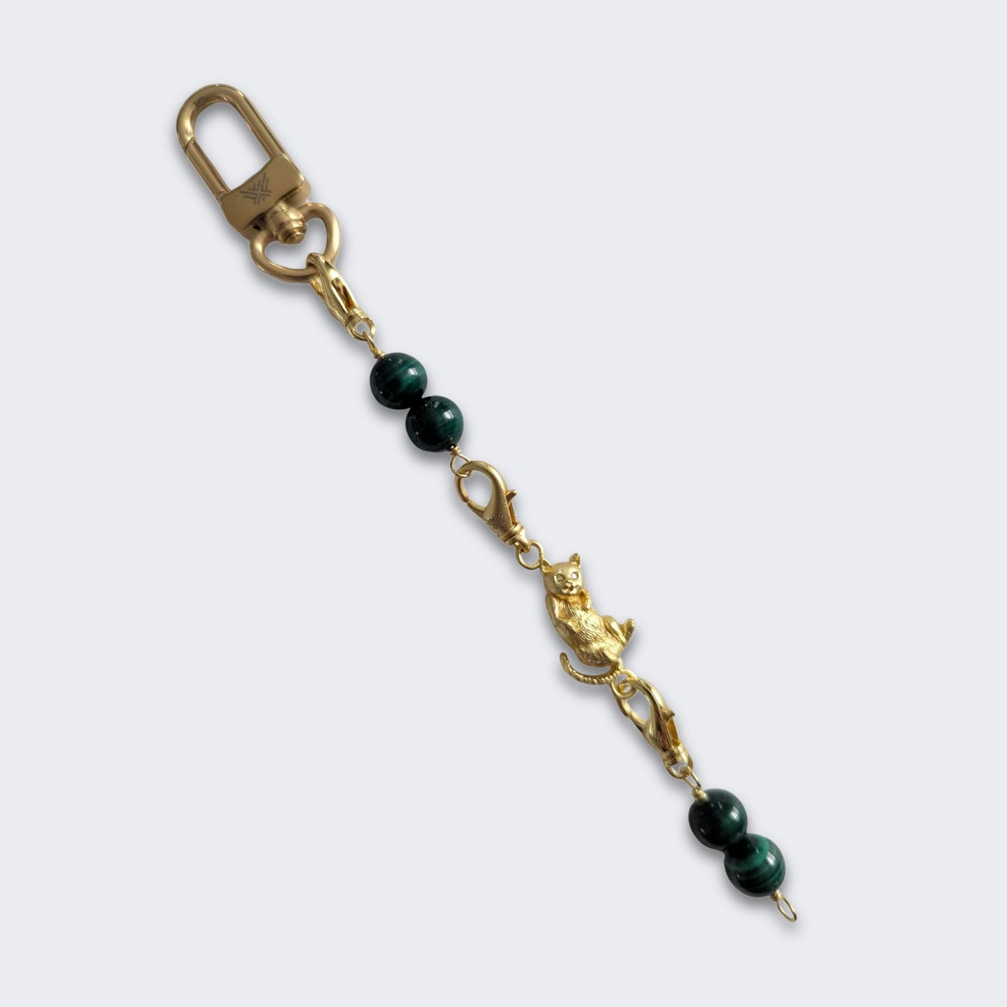 Cat Convertible Malachite Bracelet Bag Charm