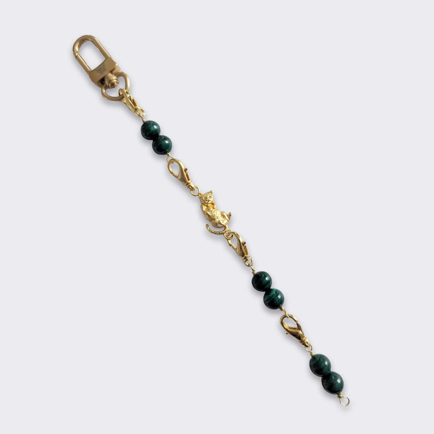 Cat Convertible Malachite Bracelet Bag Charm