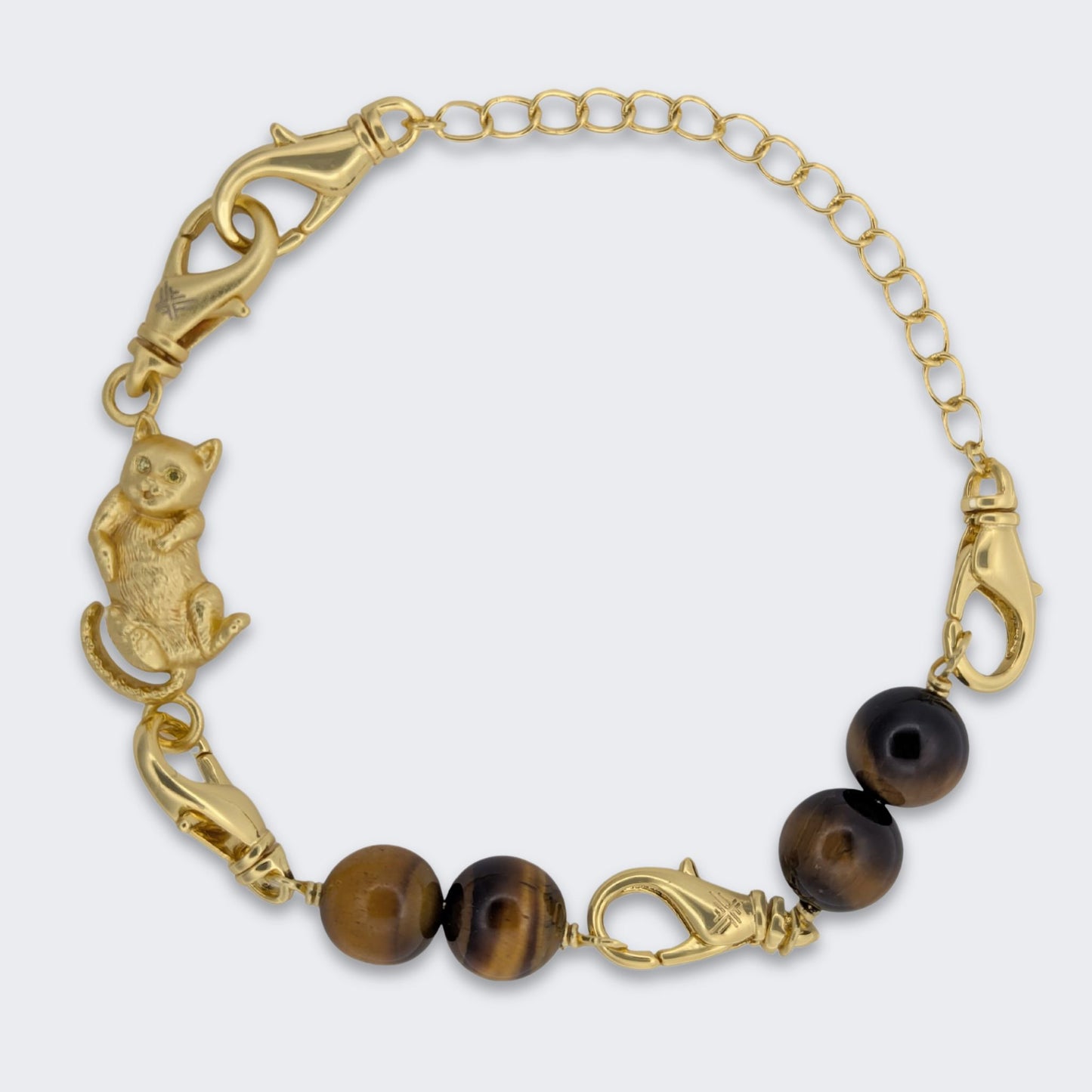 Cat Convertible Tiger's Eye Bracelet Bag Charm