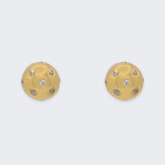fran ball stud earrings in 18k gold vermeil pair (front view)