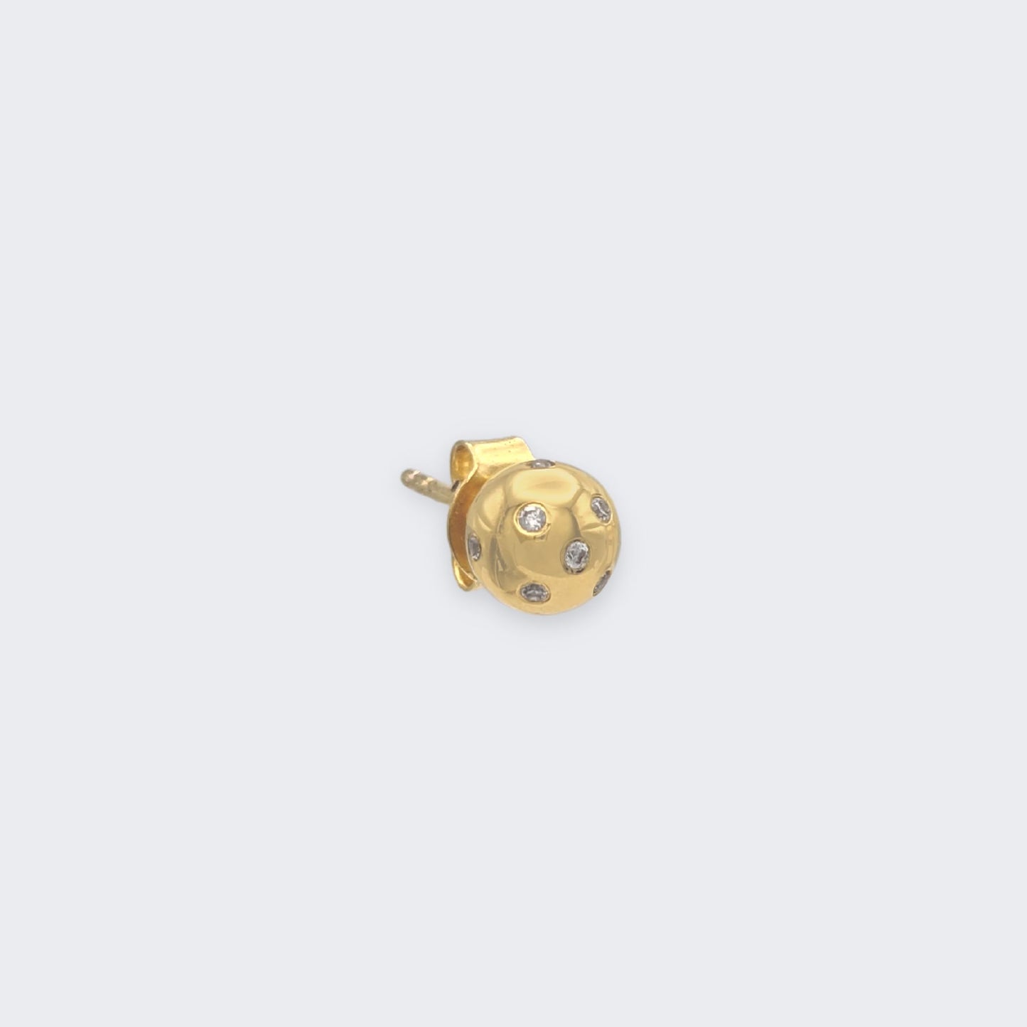fran ball stud earring in 18k gold vermeil single (right side view)