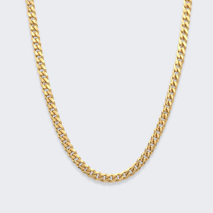 mars dog bone necklace in 18k gold vermeil chain detail view