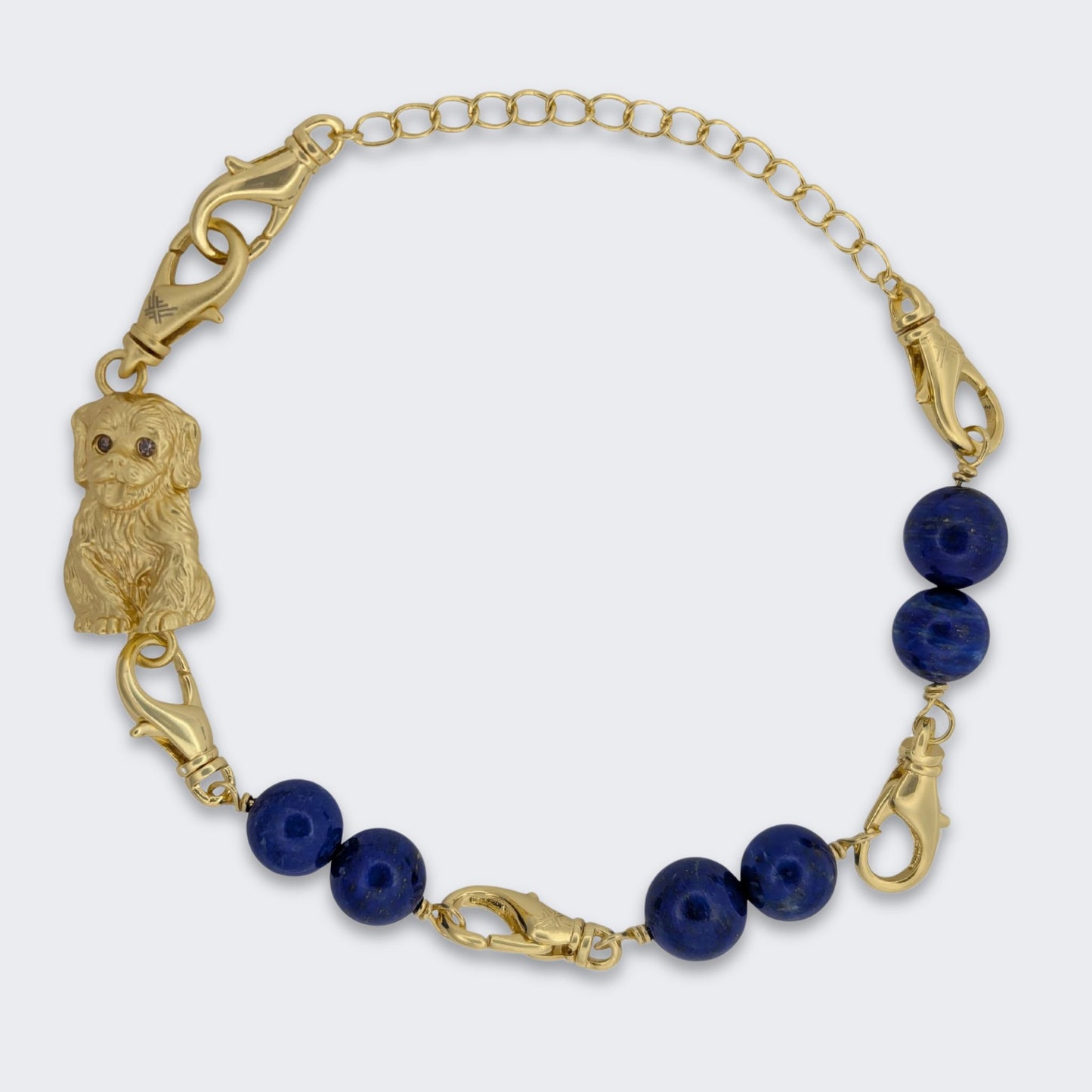 Puppy Convertible Lapis Bracelet Bag Charm