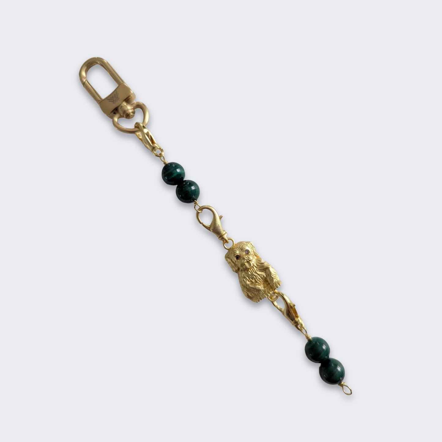 Puppy Convertible Malachite Bracelet Bag Charm