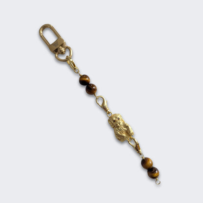 Puppy Convertible Tiger's Eye Bracelet Bag Charm