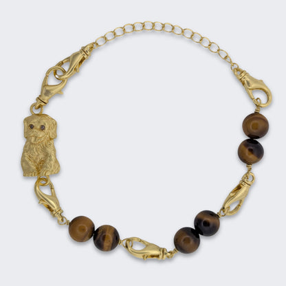 Puppy Convertible Tiger's Eye Bracelet Bag Charm