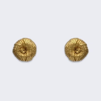ren yarn stud earrings in 18k gold vermeil pair (front view)