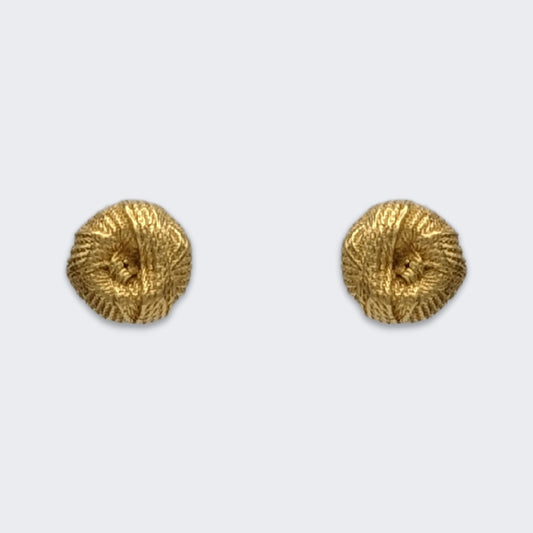 ren yarn stud earrings in 18k gold vermeil pair (front view)