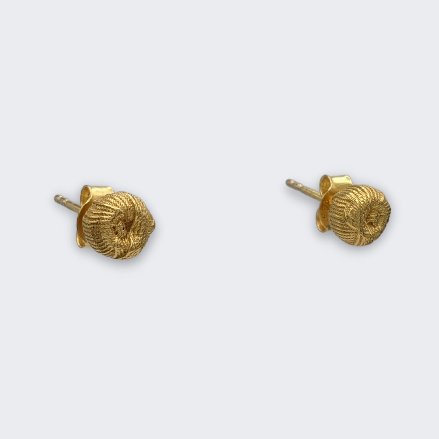 ren yarn stud earrings in 18k gold vermeil pair (right side view)