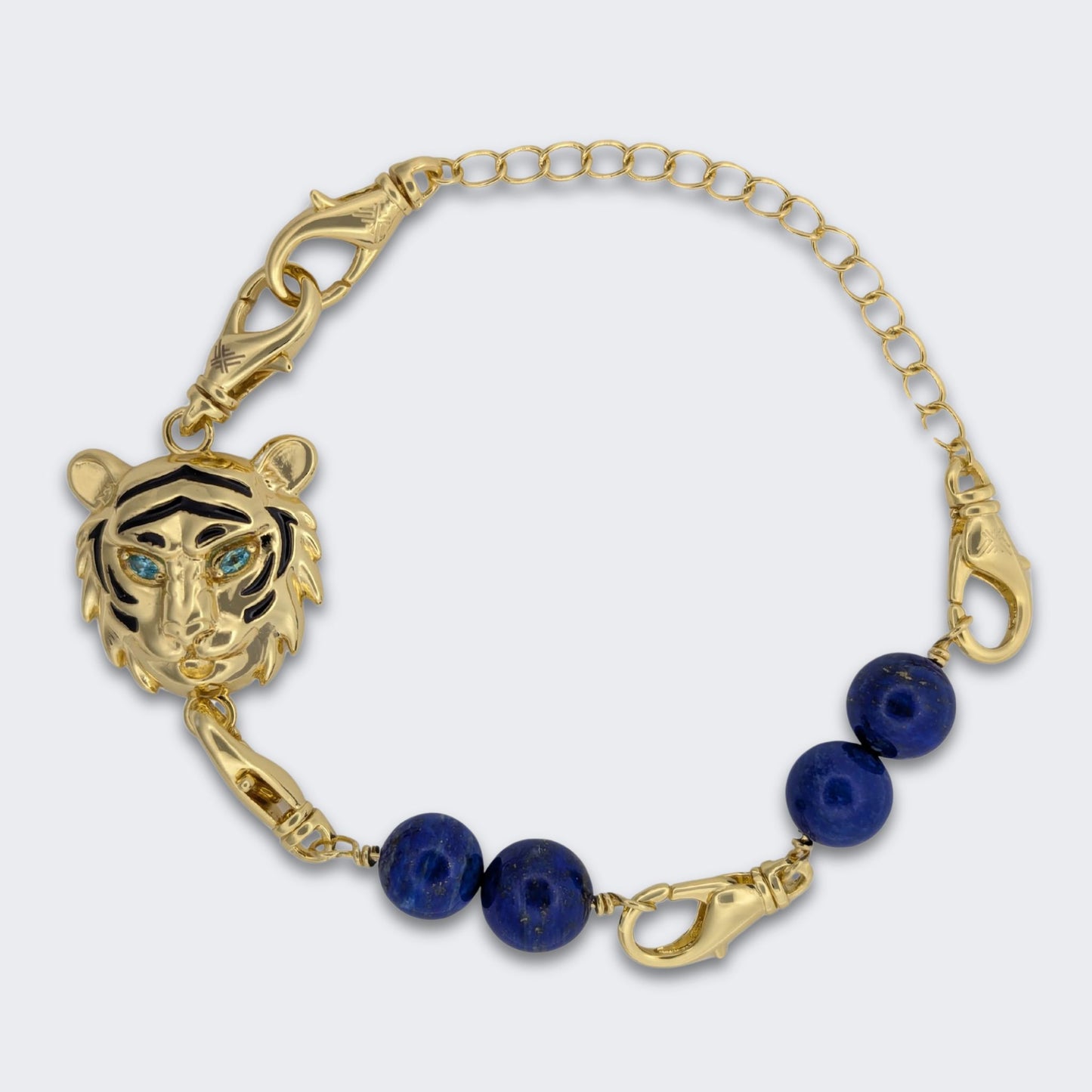 Tiger Convertible Lapis Bracelet Bag Charm