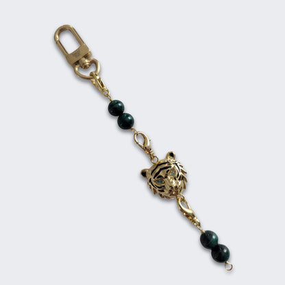 Tiger Convertible Malachite Bracelet Bag Charm