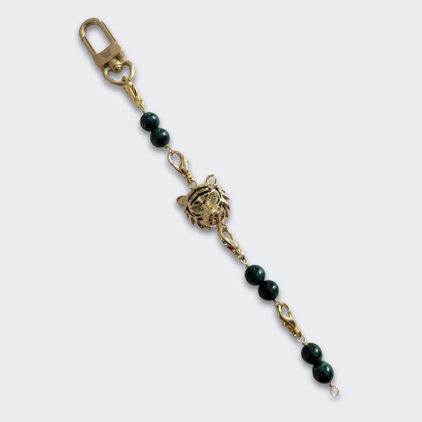 Tiger Convertible Malachite Bracelet Bag Charm